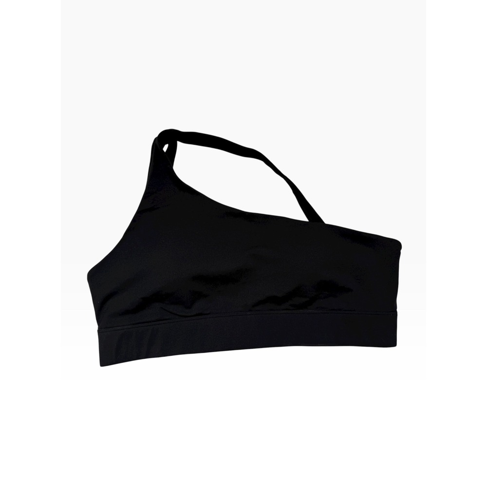 Garage Womens One Shoulder Open Back Sports Bra Jet Black XL NEW